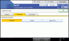 Abbildung des Bedienfelds