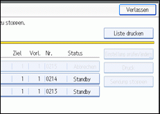 Abbildung des Bedienfelds