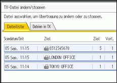 Abbildung des Bedienfelds