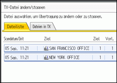 Abbildung des Bedienfelds