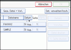 Abbildung des Bedienfelds
