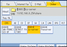 Abbildung des Bedienfelds