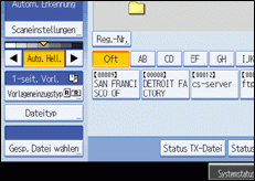 Abbildung des Bedienfelds