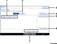 Die Abbildung zeigt die Bedienfeldanzeige anhand durchnummerierter Illustration.