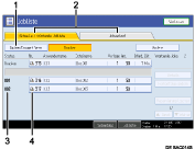 Die Abbildung zeigt die Bedienfeldanzeige anhand durchnummerierter Illustration.