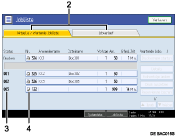 Die Abbildung zeigt die Bedienfeldanzeige anhand durchnummerierter Illustration.