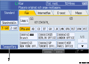 Bild på användarpanelskärmen med referensnummer