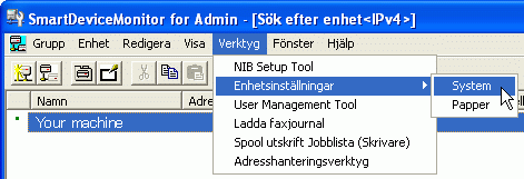 Programmets skärmbild