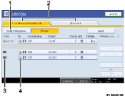 Bild av användarpanelskärm (numrerade detaljer)