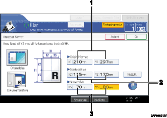 Bild av användarpanelskärmen (numrerade detaljer) 