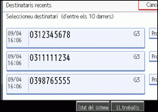 Il·lustració de la pantalla del panell d'operacions