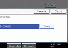 Il·lustració de la pantalla del panell d'operacions