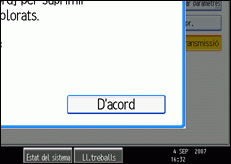 Il·lustració de la pantalla del panell d'operacions