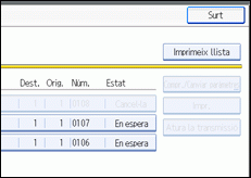 Il·lustració de la pantalla del panell d'operacions