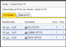 Il·lustració de la pantalla del panell d'operacions