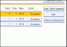 Il·lustració de la pantalla del panell d'operacions