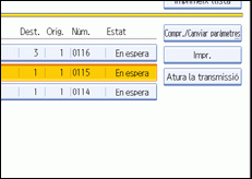 Il·lustració de la pantalla del panell d'operacions