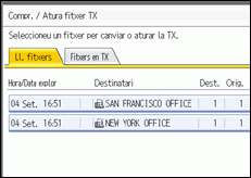 Il·lustració de la pantalla del panell d'operacions