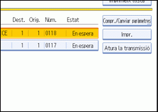 Il·lustració de la pantalla del panell d'operacions