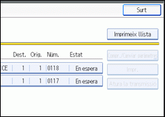 Il·lustració de la pantalla del panell d'operacions