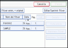 Il·lustració de la pantalla del panell d'operacions
