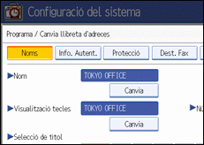 Il·lustració de la pantalla del panell d'operacions