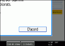 Il·lustració de la pantalla del panell d'operacions
