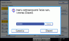 Il·lustració de la pantalla del panell d'operacions