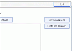Il·lustració de la pantalla del panell d'operacions