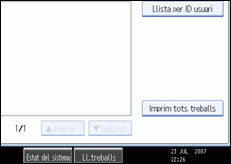 Il·lustració de la pantalla del panell d'operacions