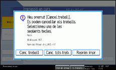 Il·lustració de la pantalla del panell d'operacions