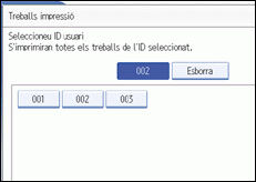 Il·lustració de la pantalla del panell d'operacions