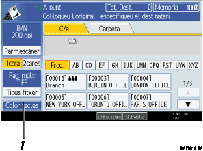 Il·lustraci&oacute; de llegenda numerada de la pantalla del panell d'operacions