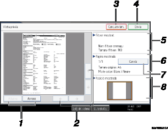 Il·lustraci&oacute; de llegenda numerada de la pantalla del panell d'operacions