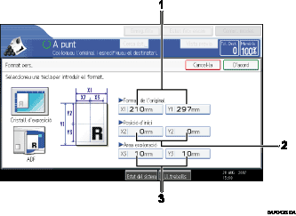 Il·lustraci&oacute; de llegenda numerada de la pantalla del panell d'operacions