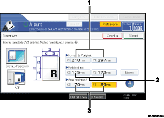 Il·lustraci&oacute; de llegenda numerada de la pantalla del panell d'operacions