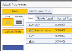 Il·lustració de la pantalla del panell d'operacions