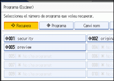 Il·lustració de la pantalla del panell d'operacions