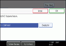 İşlem paneli ekran çizimi