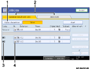 Illustrasjon av brukerskjermbildet med illustrasjon av nummererte kommandoer.