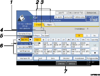 Nummerert illustrasjon av betjeningspanel