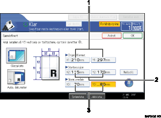 Nummerert illustrasjon av betjeningspanel