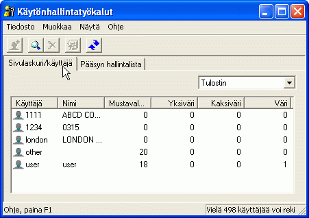 Kuva sovellusnäytöstä