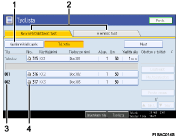 Numeroitu kuva toimintopaneelin näytöstä