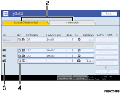 Numeroitu kuva toimintopaneelin näytöstä