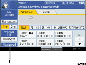 Esimerkki käyttöpaneelinäytöstä, esimerkki numeroidusta viitteestä