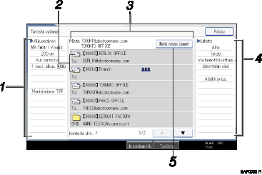 Esimerkki käyttöpaneelinäytöstä, esimerkki numeroidusta viitteestä