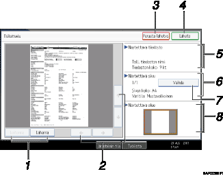 Esimerkki käyttöpaneelinäytöstä, esimerkki numeroidusta viitteestä