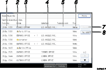 Esimerkki käyttöpaneelinäytöstä, esimerkki numeroidusta viitteestä