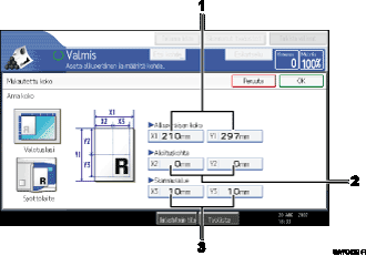 Esimerkki käyttöpaneelinäytöstä, esimerkki numeroidusta viitteestä